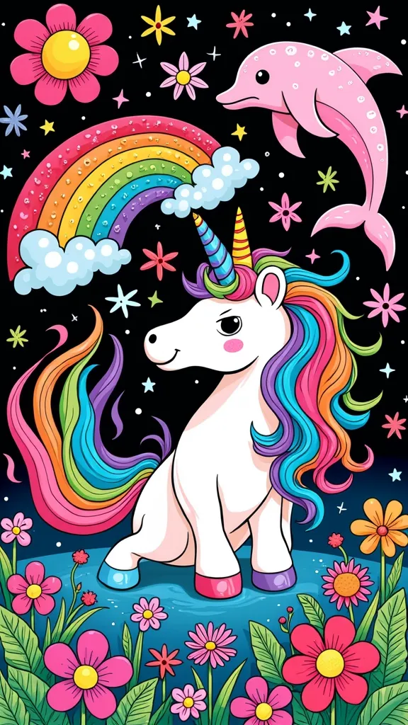 coloriage de Lisa Frank des animaux